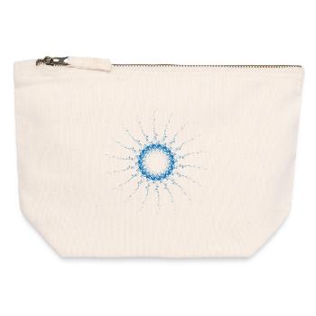 dotted shape rotated wind turbine blue - Canvas Zip Pouch 12 x 13 cm - nature - Front