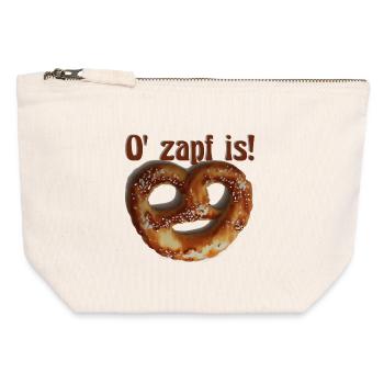 Brezel O' zapft ist - Canvas Reißverschluss-Täschchen (12 x 13 cm) - Naturweiß - Vorne