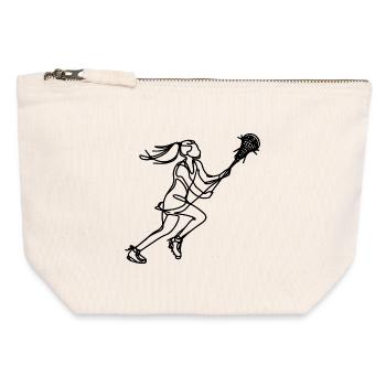 Lacrosse Girls - Canvas Zip Pouch 12 x 13 cm - nature - Front