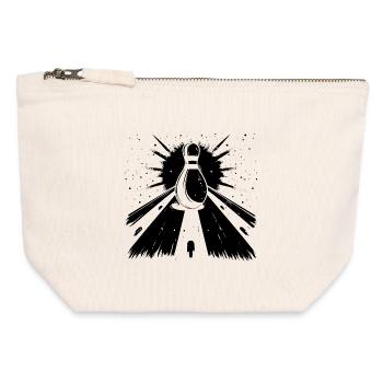 Bowling Pin Graphic - Canvas Zip Pouch 12 x 13 cm - nature - Front