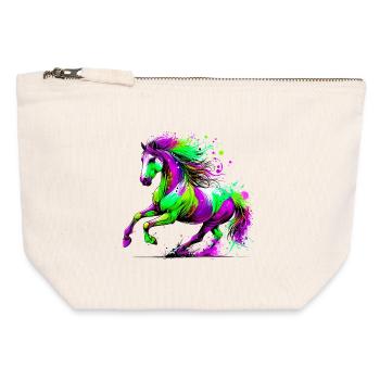 Horse - Canvas Zip Pouch 12 x 13 cm - nature - Front