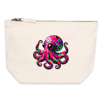 Octopus - Canvas Zip Pouch 12 x 13 cm - nature - Front