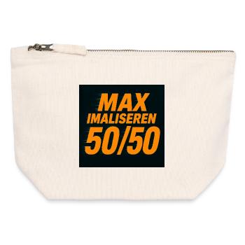 Maximieren Sie 50/50 - Canvas Reißverschluss-Täschchen (12 x 13 cm) - Naturweiß - Vorne
