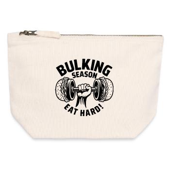 Remontée mécanique de saison BullKing - Pochette zippée en toile 12 x 13 cm - blanc naturel - Devant