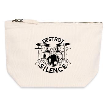Destroy Silence Drummer - Canvas Zip Pouch 12 x 13 cm - nature - Front