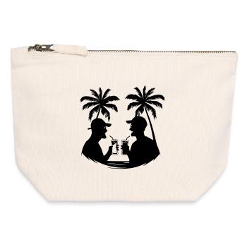 Silhouette des fêtes - Pochette zippée en toile 12 x 13 cm - blanc naturel - Devant