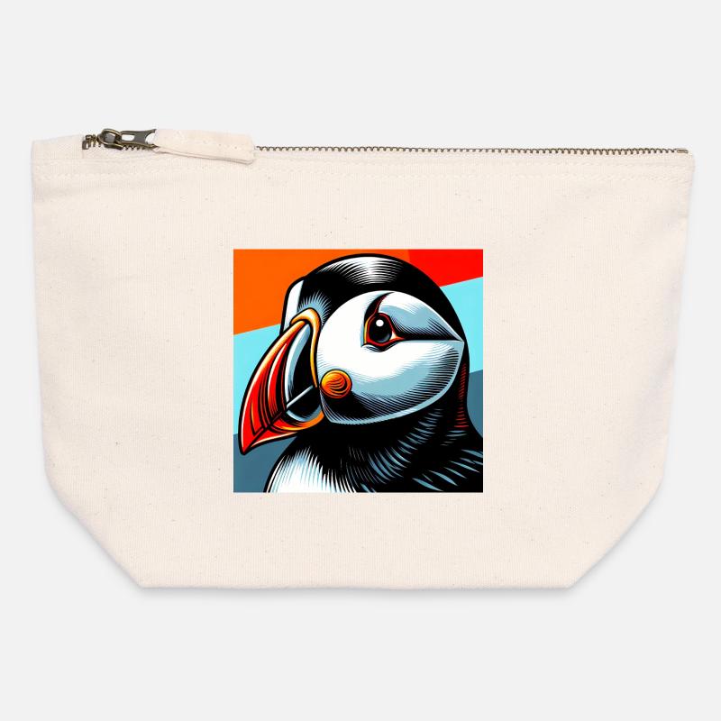 puffin - Canvas Zip Pouch 12 x 13 cm - nature