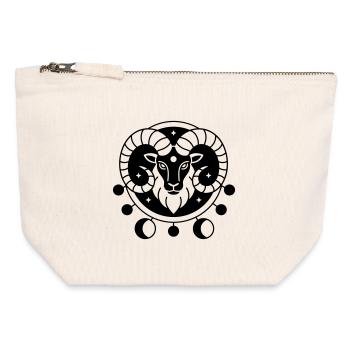 Zodiac sign Aries - Canvas Zip Pouch 12 x 13 cm - nature - Front