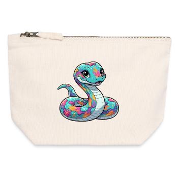 Colorful Flower Snake - Canvas Zip Pouch 12 x 13 cm - nature - Front