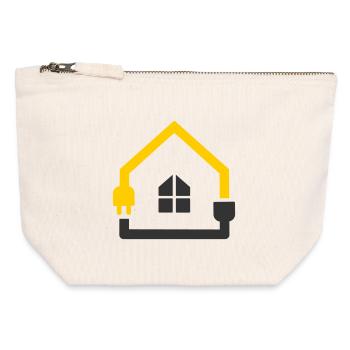 Electrician House Socket Smart Home - Canvas Zip Pouch 12 x 13 cm - nature - Front