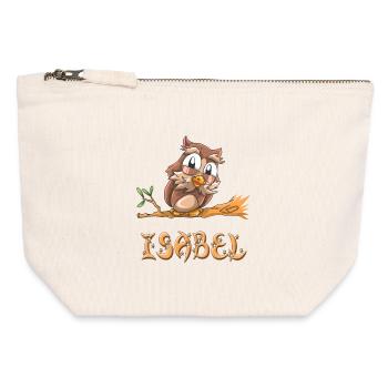 Eule Isabel - Canvas Reißverschluss-Täschchen (12 x 13 cm) - Naturweiß - Vorne