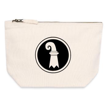 Basel flag in circle - Canvas Zip Pouch 12 x 13 cm - nature - Front