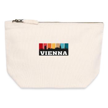 Vienna Austria Travel Souvenir Skyline Silhouette - Canvas Zip Pouch 12 x 13 cm - nature - Front