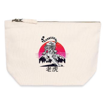 Chinese White Tiger - Canvas Zip Pouch 12 x 13 cm - nature - Front