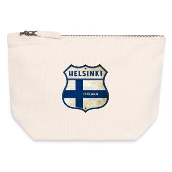 Helsinki Finland coat of arms design - Canvas Zip Pouch 12 x 13 cm - nature - Front