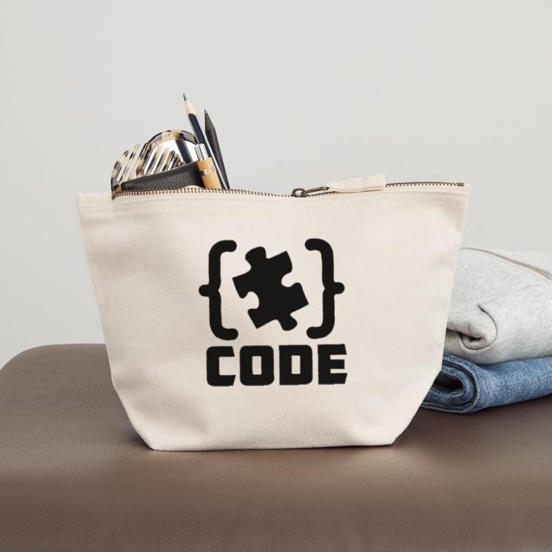 programmeur Code résolution de pièces de puzzle Pochette zippée en toile 12 x 13 cm