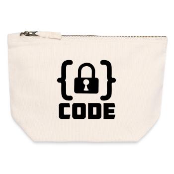 Code mit Sperrprogrammierer - Canvas Reißverschluss-Täschchen (12 x 13 cm) - Naturweiß - Vorne