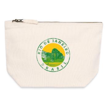 Rio de Janeiro Emblem: Strand & Berge - Canvas Reißverschluss-Täschchen (12 x 13 cm) - Naturweiß - Vorne