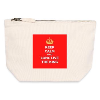 Keep calm and long live the king - Canvas Zip Pouch 12 x 13 cm - nature - Front