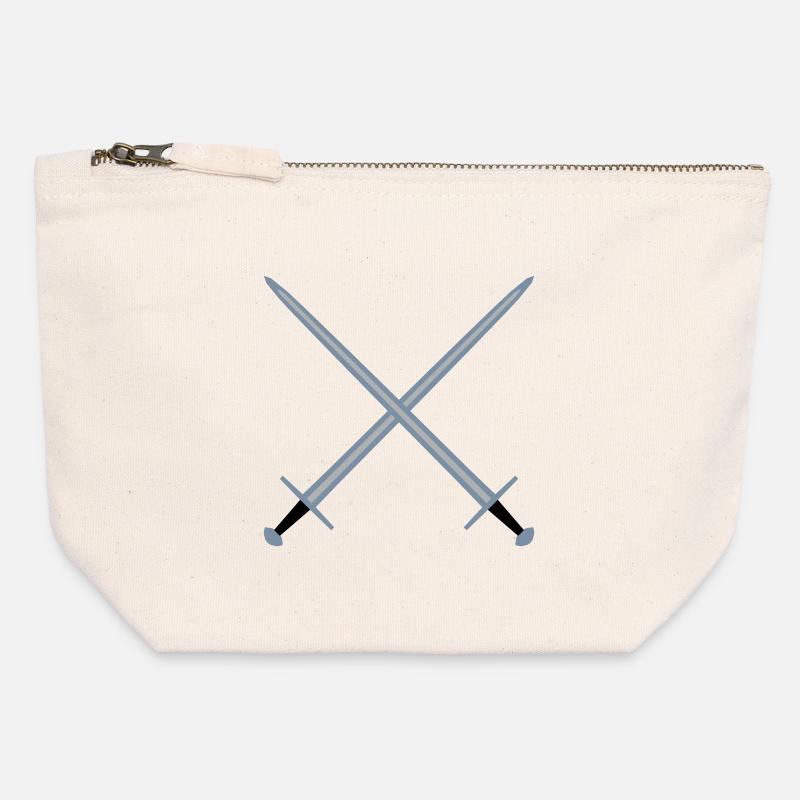 Crossed swords. - Canvas Zip Pouch 12 x 13 cm - nature