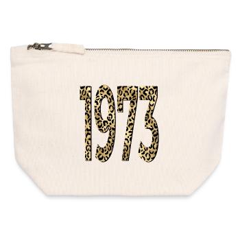 Birthday 1973 Leopard Print - Canvas Zip Pouch 12 x 13 cm - nature - Front