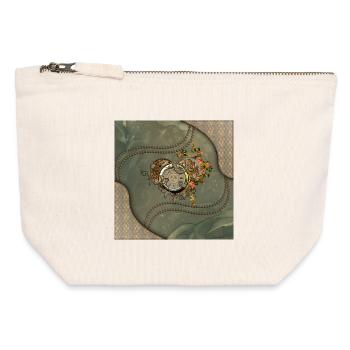 Wonderful steampunk watch - Canvas Zip Pouch 12 x 13 cm - nature - Front