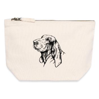 Bracco Italiano Portrait schwarz - Canvas Reißverschluss-Täschchen (12 x 13 cm) - Naturweiß - Vorne