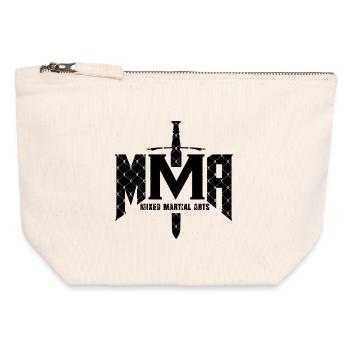 Arts martiaux mixtes Cage Grid Design MMA Fighter - Pochette zippée en toile 12 x 13 cm - blanc naturel - Devant