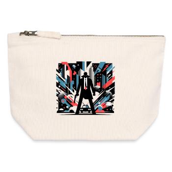 Chaos de la ville - Pochette zippée en toile 12 x 13 cm - blanc naturel - Devant