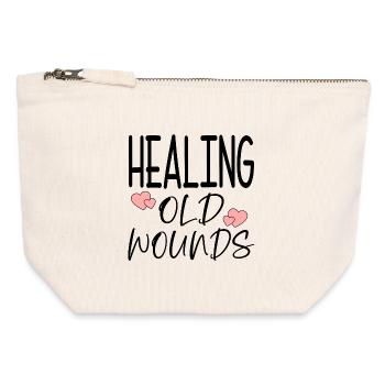 Healing old wounds quote - Canvas Zip Pouch 12 x 13 cm - nature - Front