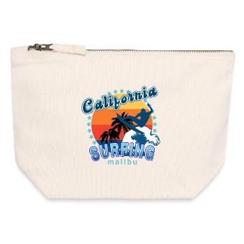 Kalifornisches Surfen in Malibu. - Canvas Reißverschluss-Täschchen (12 x 13 cm) - Naturweiß - Vorne