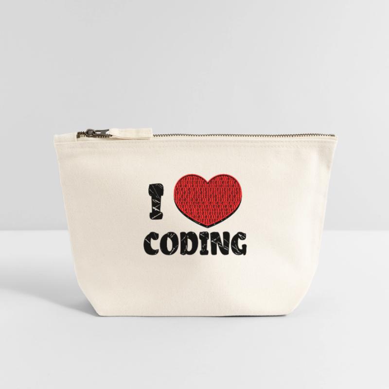 Script de code Debug Heart Statement Pochette zippée en toile 12 x 13 cm
