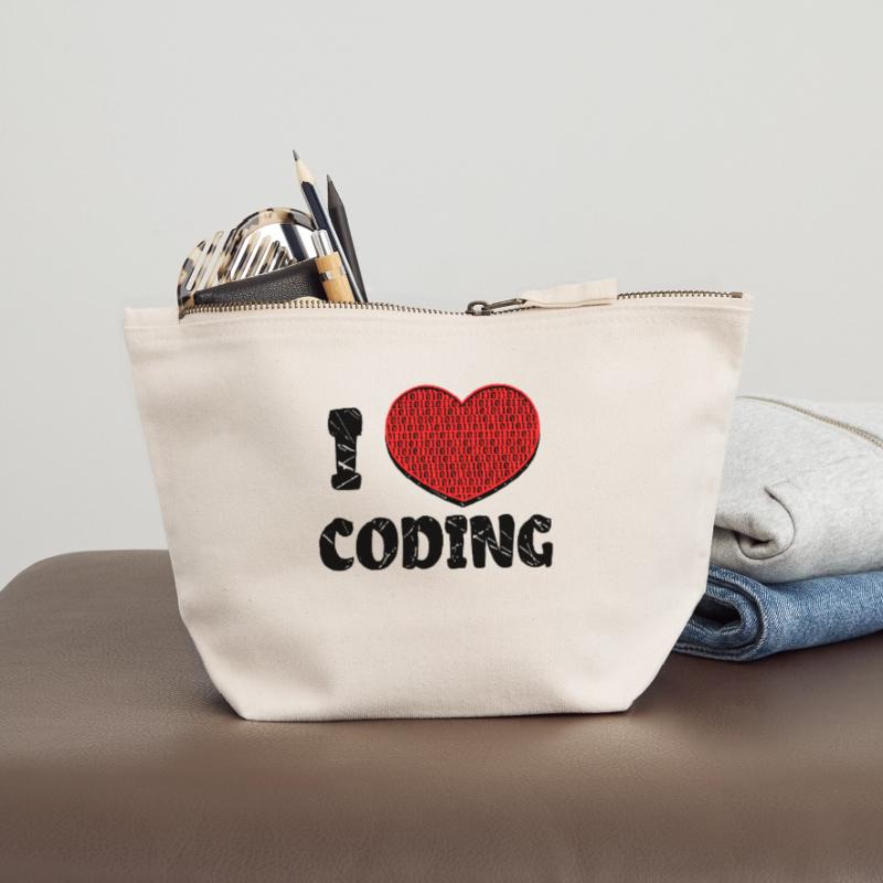 Script de code Debug Heart Statement Pochette zippée en toile 12 x 13 cm