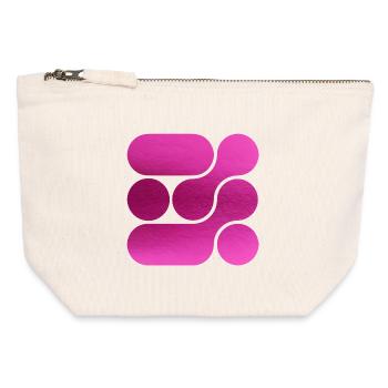 OCHOOO - ROSA - Canvas Reißverschluss-Täschchen (12 x 13 cm) - Naturweiß - Vorne