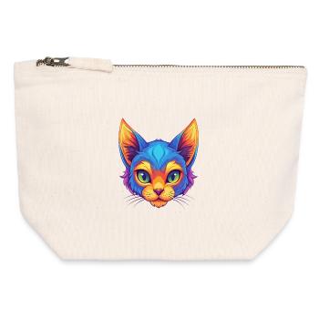 Pixie Bob Cat Breed Cartoon Kawaii Animal Pet - Canvas Zip Pouch 12 x 13 cm - nature - Front