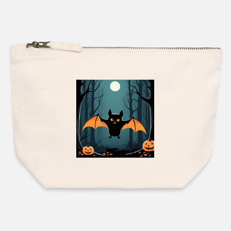 Halloween Bat - Canvas Reißverschluss-Täschchen (12 x 13 cm) - Naturweiß