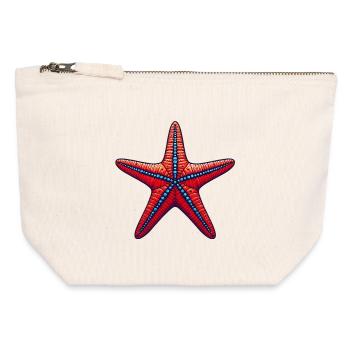Étoile de mer - Pochette zippée en toile 12 x 13 cm - blanc naturel - Devant