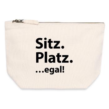 Sitz Platz egal - Canvas Reißverschluss-Täschchen (12 x 13 cm) - Naturweiß - Vorne