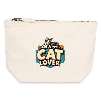 I am a Cat Lover - Canvas Zip Pouch 12 x 13 cm - nature - Front