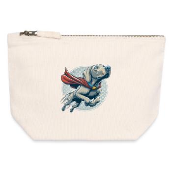 Super Hund Weimaraner Weimi Cape Geschenk - Canvas Reißverschluss-Täschchen (12 x 13 cm) - Naturweiß - Vorne