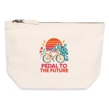 Pedal to the Future - Canvas Zip Pouch 12 x 13 cm - nature - Front