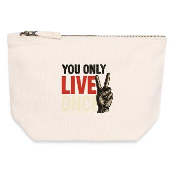You only live vintage once - Canvas Zip Pouch 12 x 13 cm - nature - Front