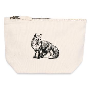 Renard – Garde forestier - Pochette zippée en toile 12 x 13 cm - blanc naturel - Devant