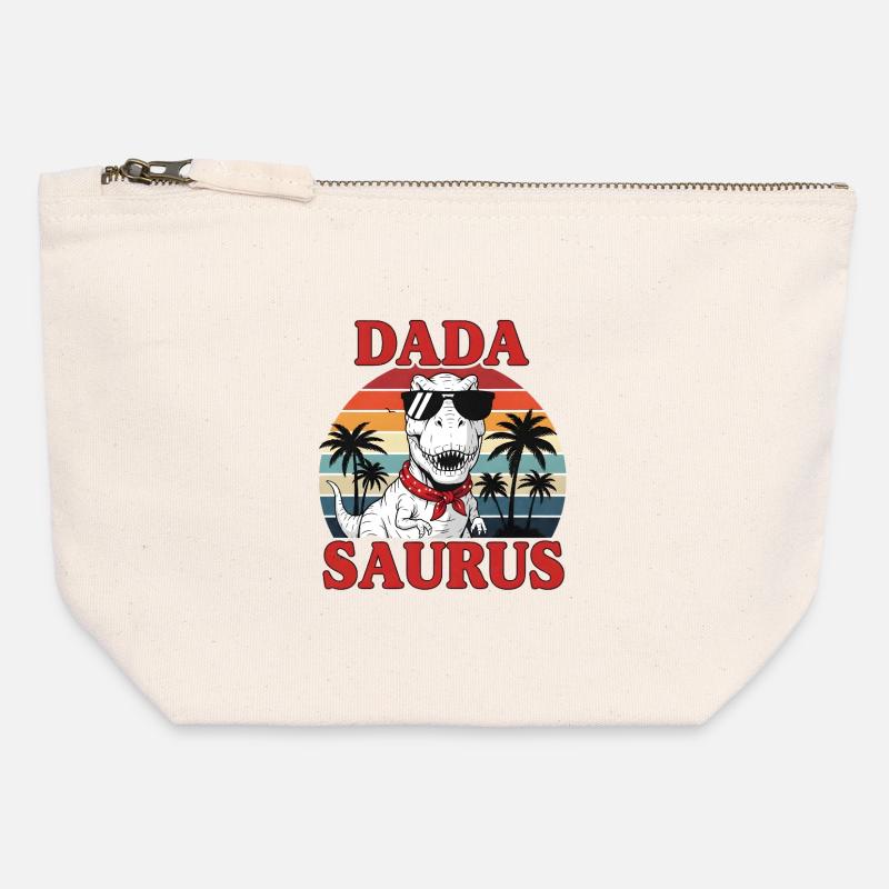 Tyrannosaurus Rex DADA SAURUS Cool - Canvas Reißverschluss-Täschchen (12 x 13 cm) - Naturweiß