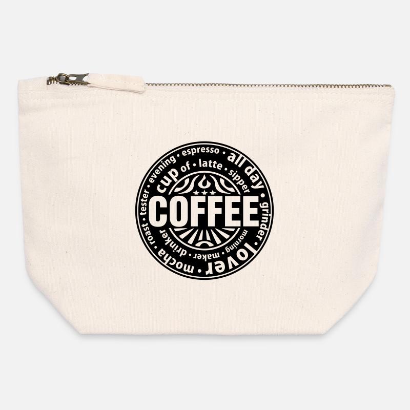 Coffee Lover - Canvas Zip Pouch 12 x 13 cm - nature