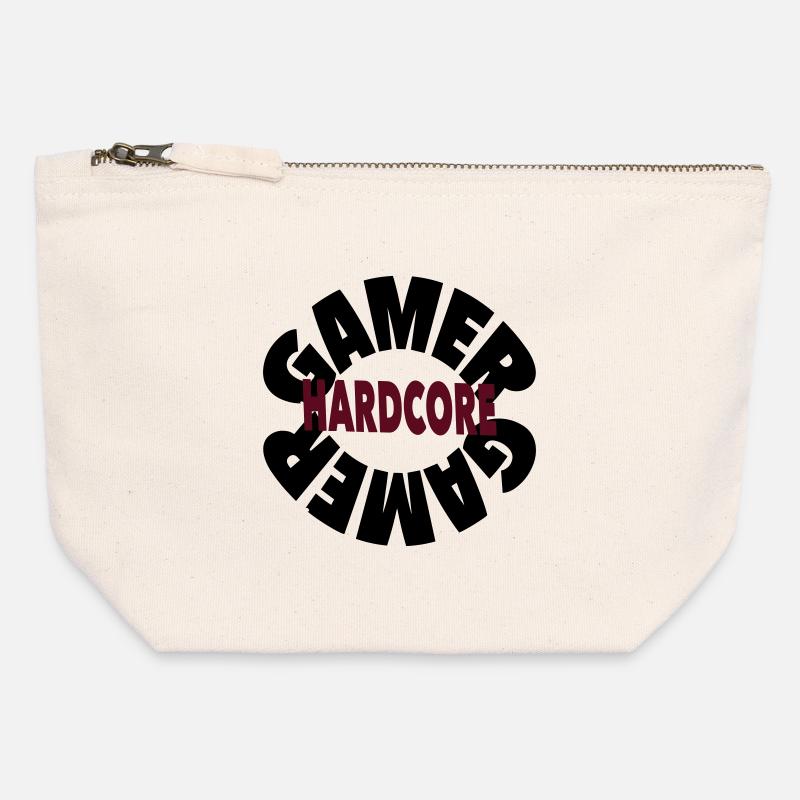 Gamer Hardcore – Bold Gaming Statement - Canvas Zip Pouch 12 x 13 cm - nature