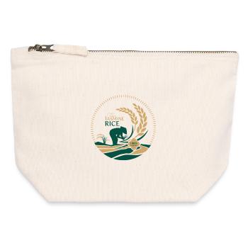 Thai Jasmine Rice Logo Organic - Canvas Reißverschluss-Täschchen (12 x 13 cm) - Naturweiß - Vorne