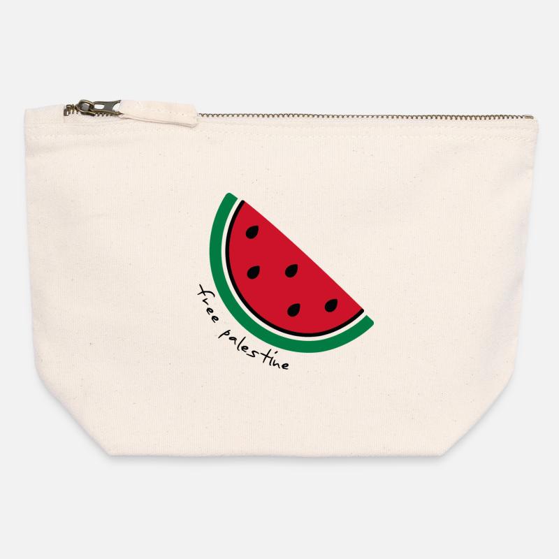 Watermelon Slice Pop Art - Canvas Zip Pouch 12 x 13 cm - nature