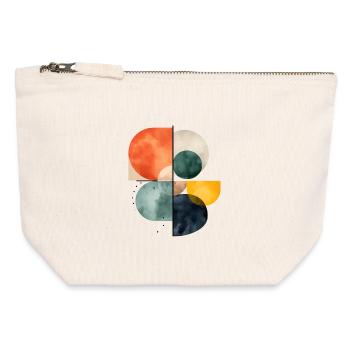 Abstract Circles Watercolor Design Colorful Geometry - Canvas Zip Pouch 12 x 13 cm - nature - Front