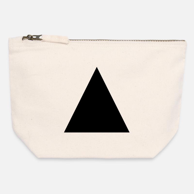 Triangle - Canvas Zip Pouch 12 x 13 cm - nature